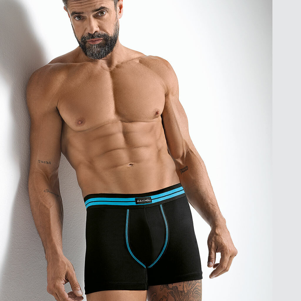 Bóxer algodón y lycra. Liso, elástico con detalle a contratono.